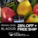 SAVE 25% off PLUS FREE SHIPPING on select items this BLACK FRIDAY at 1800Baskets.com! Use promo code BLACK25 (Offer valid 11/23/16-11/27/16 11.59PM EST)