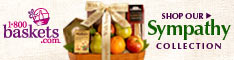 Send your Sincerest Condolences with a Sympathy Basket from 1800baskets.com - 234x60