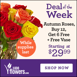 Deal of the Week!  Happy Gerbera Daisies, Buy 12 Get 12 Free! Only $34.99! (Reg. $54.99). Order Now at 1800flowers.com! (While Supplies Last)
