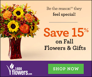 Save 15% on Fall Flowers and Gifts at 1800flowers.com and be the reason they...smile! Use Promo Code FLWRFFTN at checkout.