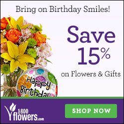 Celebrate Spring Birthdays! Save 15% on Birthday Flowers and Gifts at 1800flowers.com! Use Promo Code: BDCK14 at checkout.