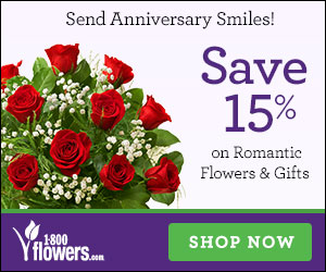 Send Anniversary Smiles! Save 15% on truly original flower arrangements & gifts, only at 1800flowers.com! Use Promo Code: AFF15 at checkout.