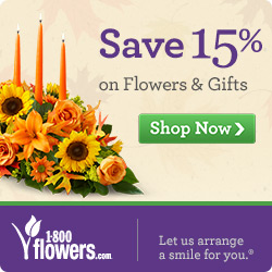 Celebrate Thanksgiving with a smile! Save 15% on Flowers & Gifts at 1800flowers.com. Use Code TURKEY2013 at checkout