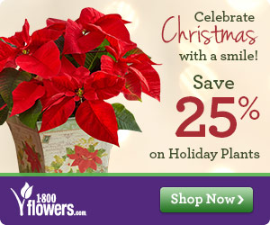 Save 25% on our collection of Christmas Plants at 1800flowers.com! Use Promo Code MERRYPLANTS at checkout (Offer Ends 12/31/2013)