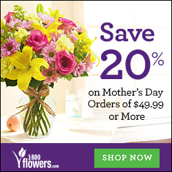 Save 20% on Mother's Day Flowers & Gifts purchases of $49.99+ at 1800flowers.com! Use promo code MTHR49 at checkout (Offer ends 5/8/2016)