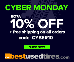 BLACK FRIDAY: 15% OFF + FREE shipping on ALL new & used tires at BestUsedTires.com! Code: 15OFFTIRES (valid 11/25/2015 12:01am EST to 11/29/2015 11:59pm EST)