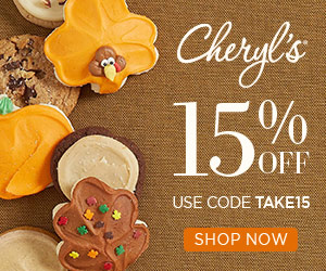 Take 15% off our delicious cookies and treats from Cheryls.com! Use promo code TAKE15