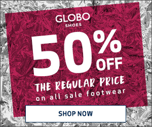 Canada Day: 25% OFF regular priced items online only at GLOBOShoes.com! Promo code: CANADA (one day only July 1st, 2015)