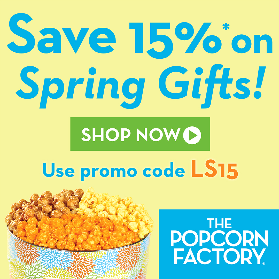 Be Thanksgiving ready and save 15% on Thanksgiving Treats to share with your family + friends at ThePopcornFactory.com! Use code LS15 at checkout!