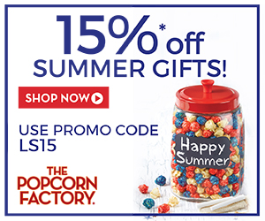 Save 15% on our premium Gourmet Popcorn, Snack Assortments, Gift Tins, Towers, Samplers and more at ThePopcornFactory.com! (offer valid until 6/30/13) Use promo code LS15