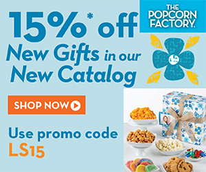 Save 15% on popcorn and treats from ThePopcornFactory.com! Use code: LS15