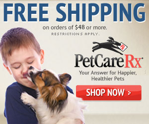Get FREE SHIPPING on all orders over $48 at PetCareRx.com!